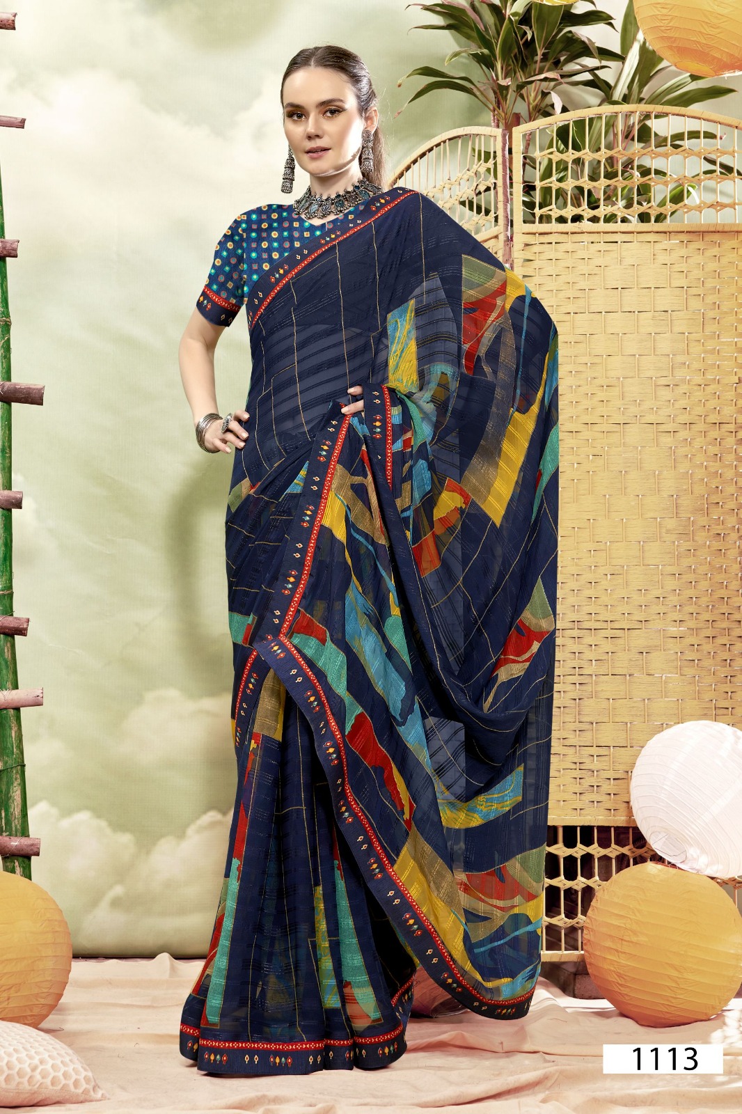 Vallabhi Lite Nitanjali Georgette Wholesale Fancy Sarees Catalog - Image 5