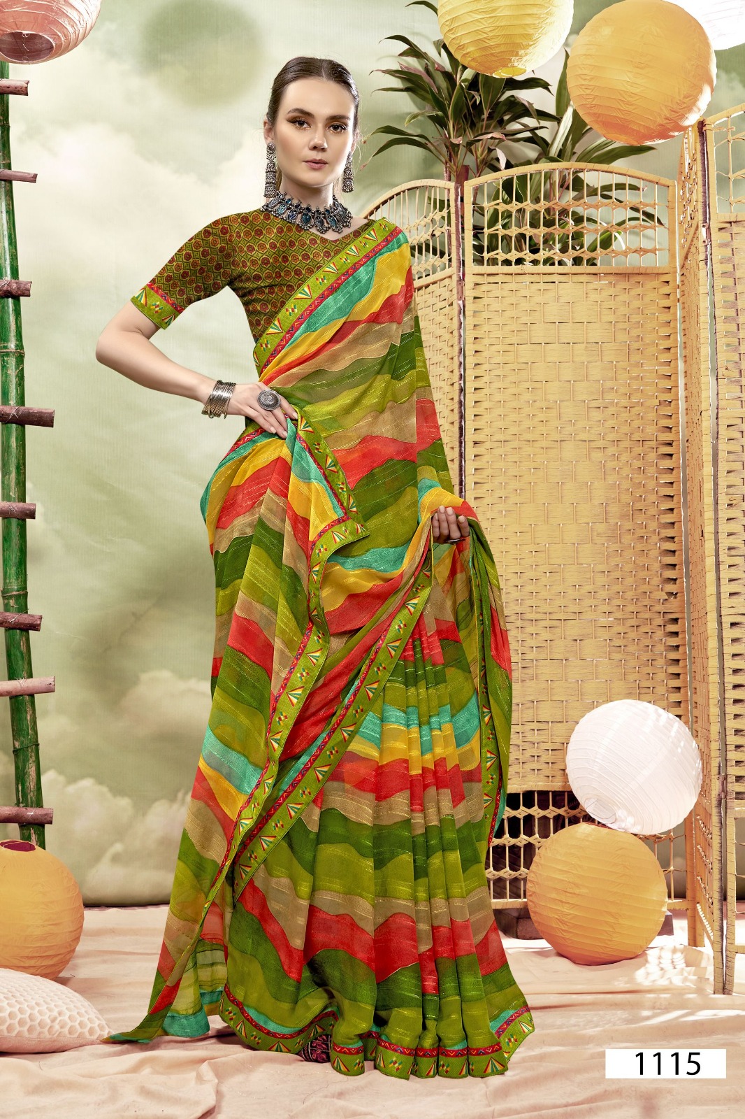 Vallabhi Lite Nitanjali Georgette Wholesale Fancy Sarees Catalog - Image 7