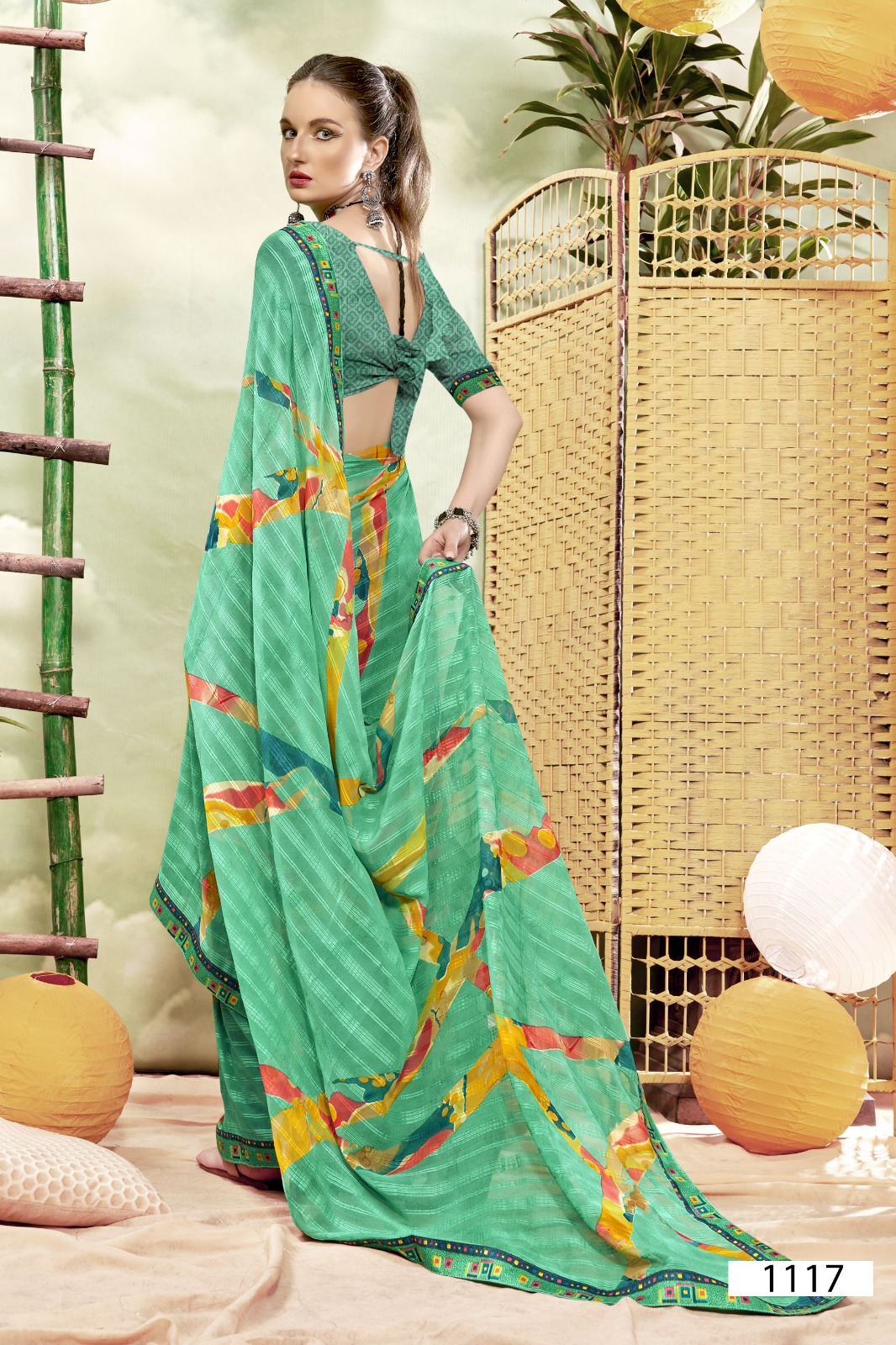 Vallabhi Lite Nitanjali Georgette Wholesale Fancy Sarees Catalog - Image 9