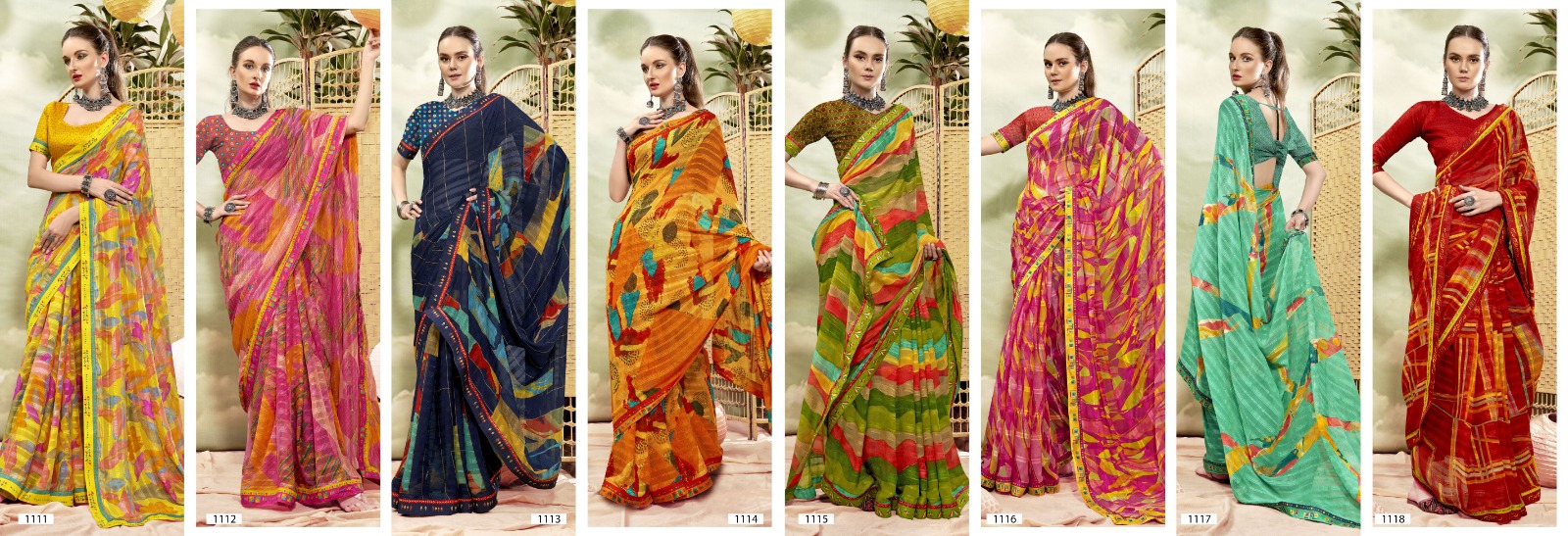 Vallabhi Lite Nitanjali Georgette Wholesale Fancy Sarees Catalog - Image 10