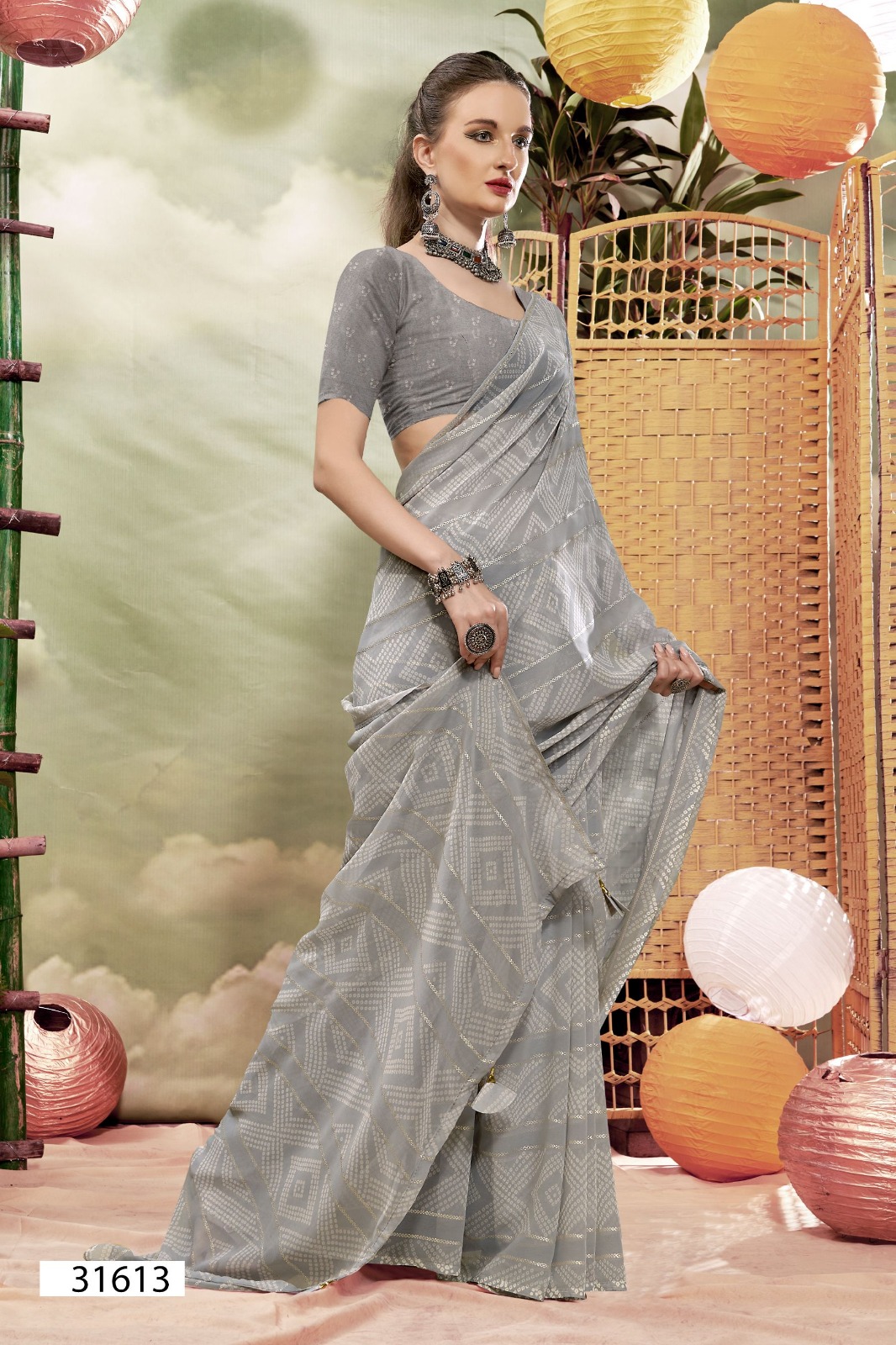 Vallabhi Prints Prakashini Georgette Wholesale Fancy Sarees Catalog - Image 6