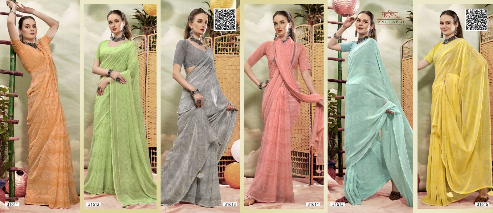 Vallabhi Prints Prakashini Georgette Wholesale Fancy Sarees Catalog - Image 8