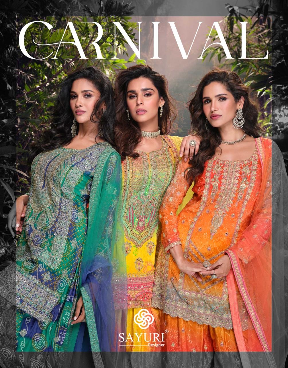 Sayuri Designer Carnival Premium Real Chinon Silk Wholesale Designer Salwar Suit Catalog