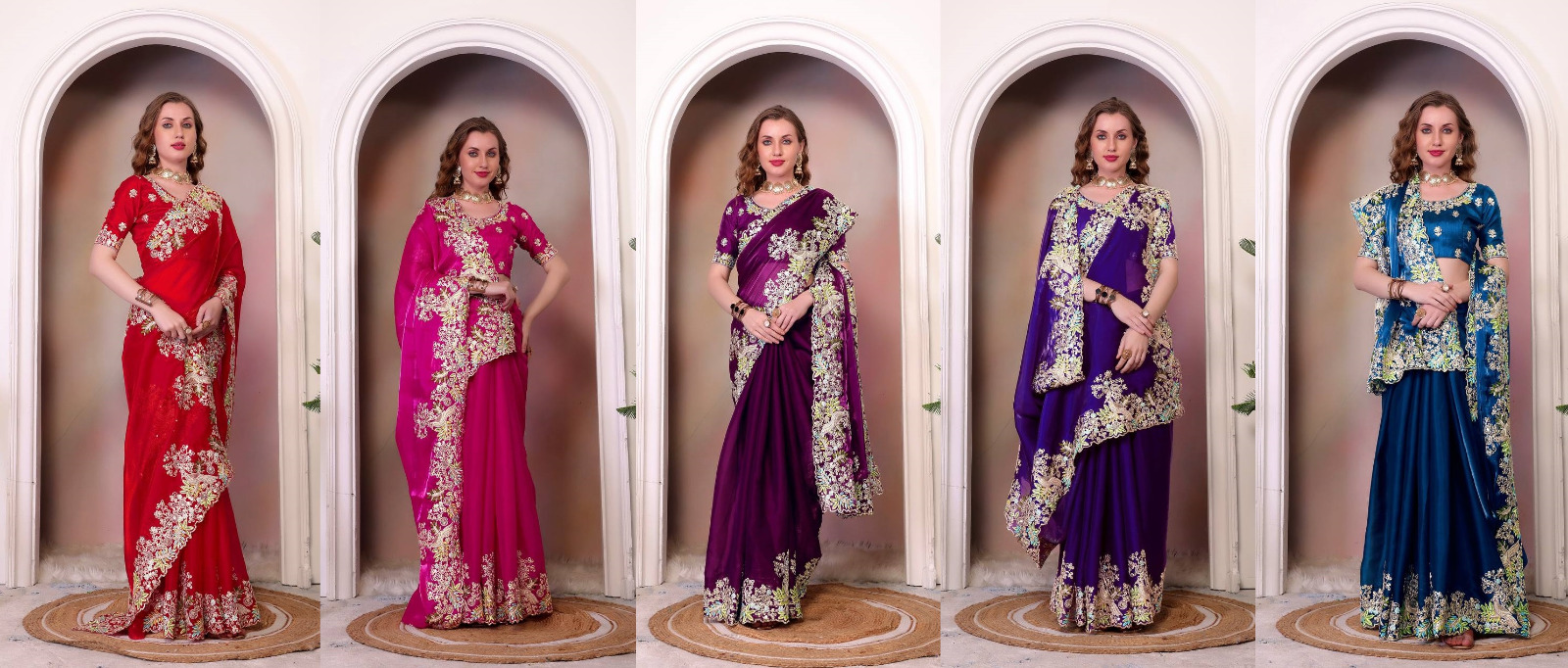 Bt-1260 Pure Soft Jimmy Cho Wholesale Fancy Sarees Catalog - Image 16
