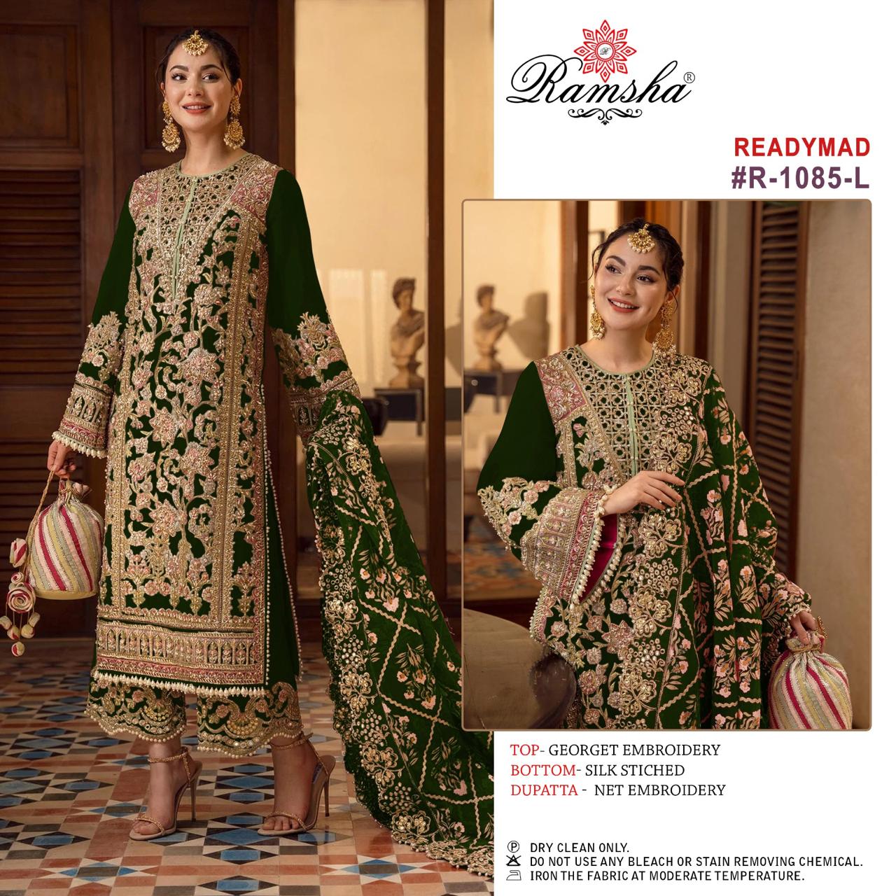 Ramsha R-1085 Georget Wholesale Pakistani Readymade Salwar Suit Catalog - Image 2