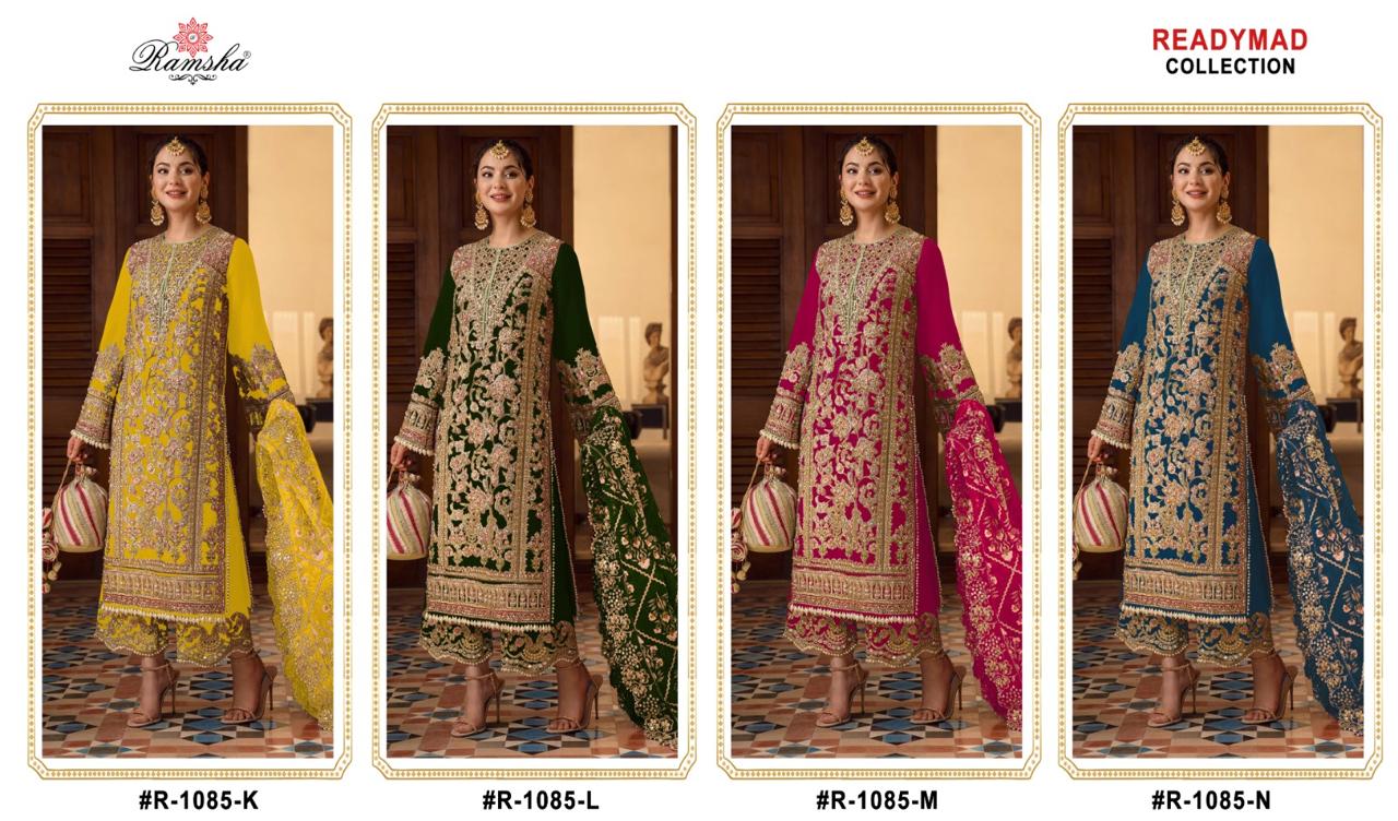 Ramsha R-1085 Georget Wholesale Pakistani Readymade Salwar Suit Catalog - Image 6