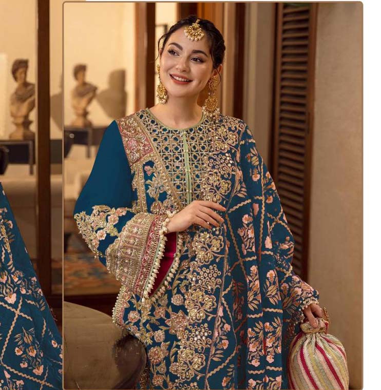 Ramsha R-1085 Georget Wholesale Pakistani Readymade Salwar Suit Catalog