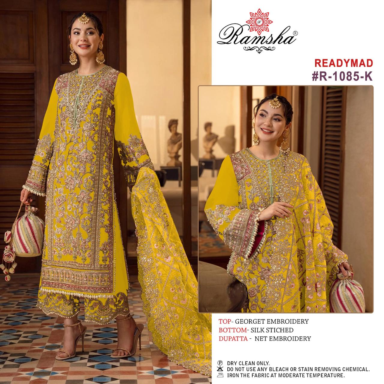 Ramsha R-1085 Georget Wholesale Pakistani Readymade Salwar Suit Catalog - Image 5