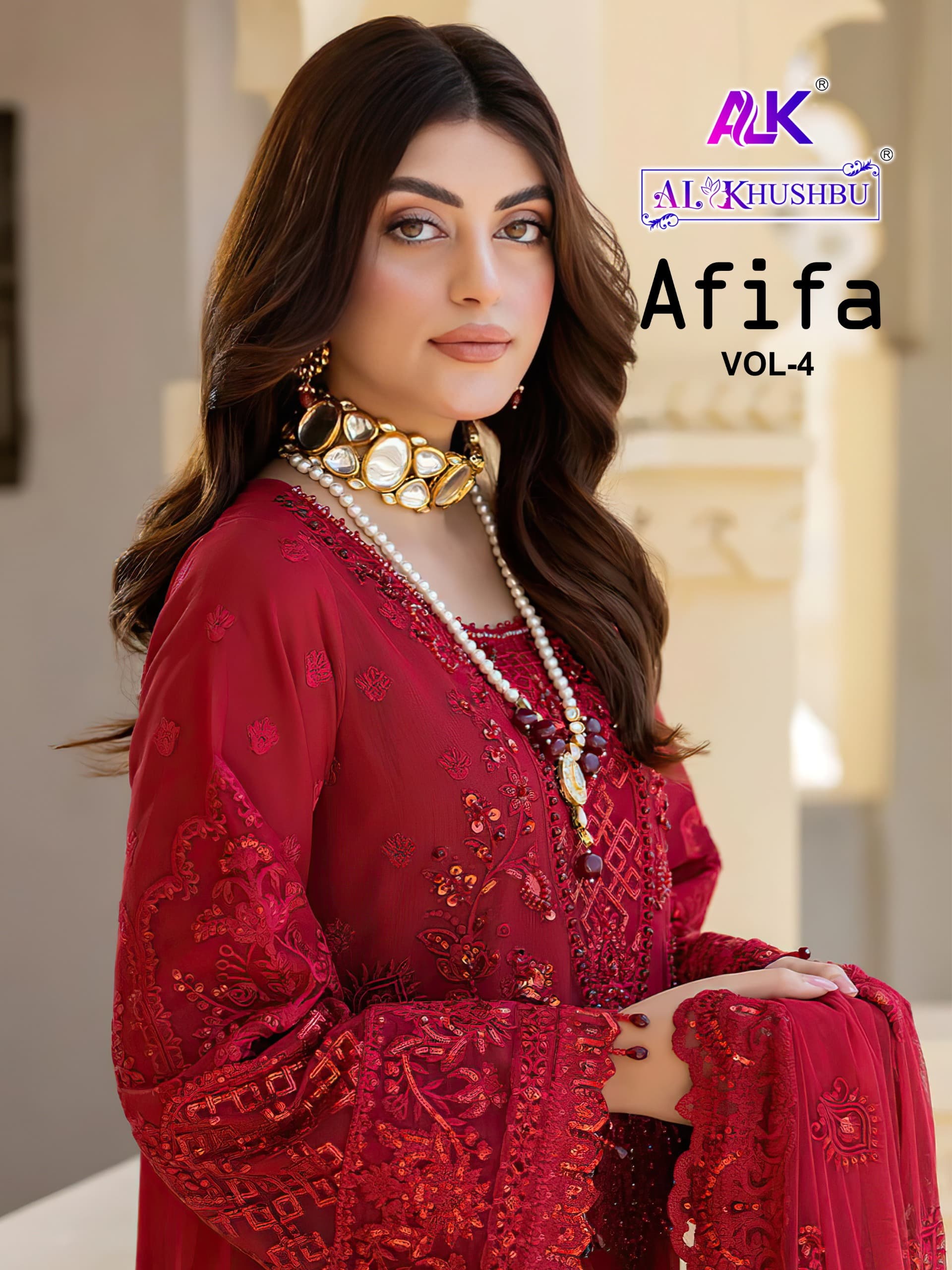 Alk Afifa-Vol-4 Georgette Wholesale Pakistani Salwar Suit Catalog