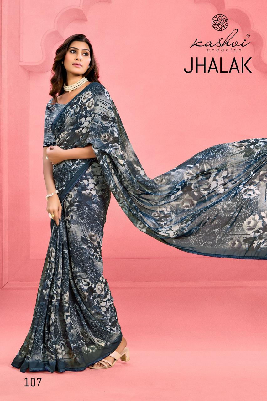 Kashvi Creation Jhalak Weightless Digital Print Wholesale Fancy Sarees Catalog - Image 2