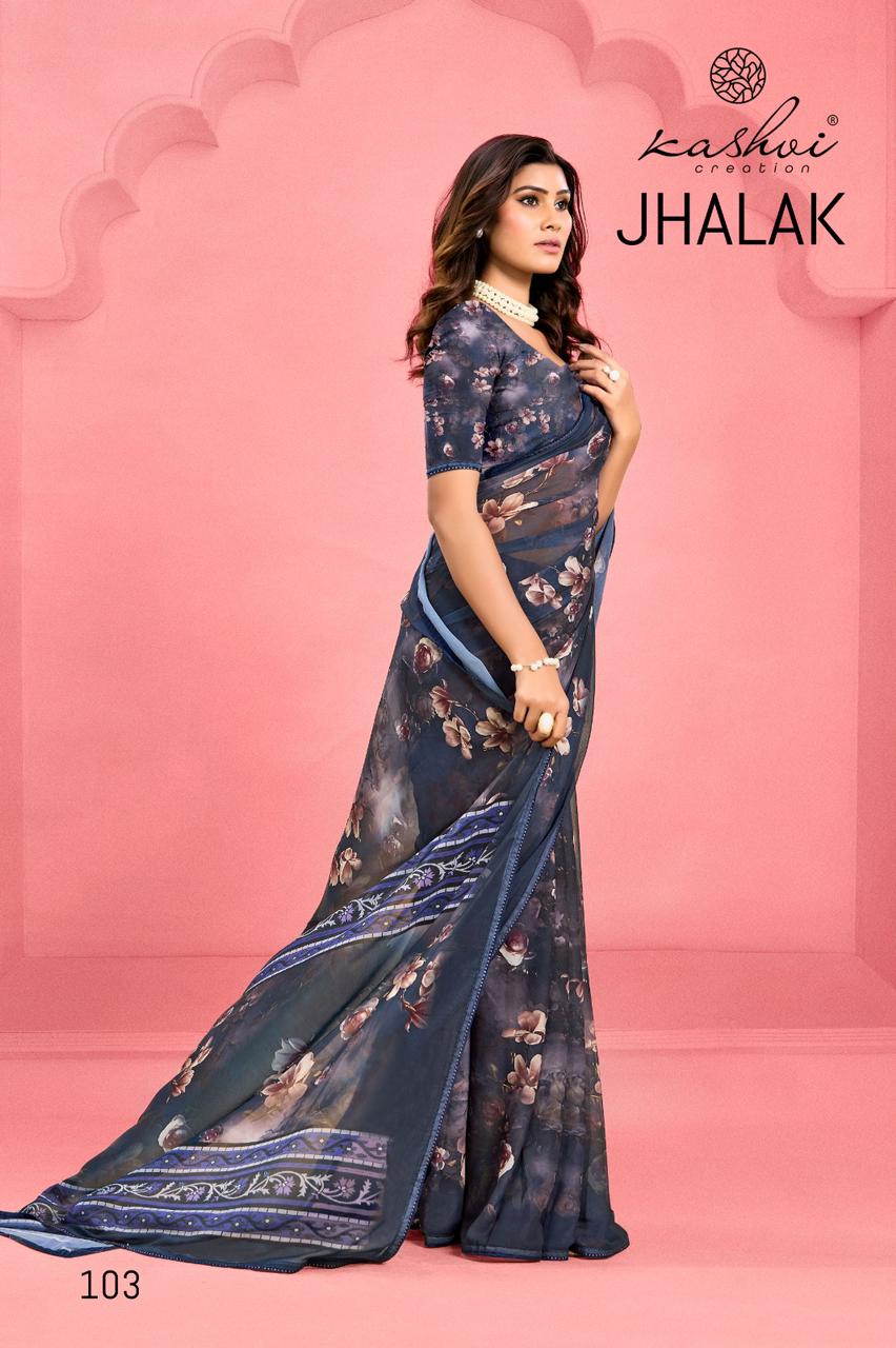 Kashvi Creation Jhalak Weightless Digital Print Wholesale Fancy Sarees Catalog - Image 3