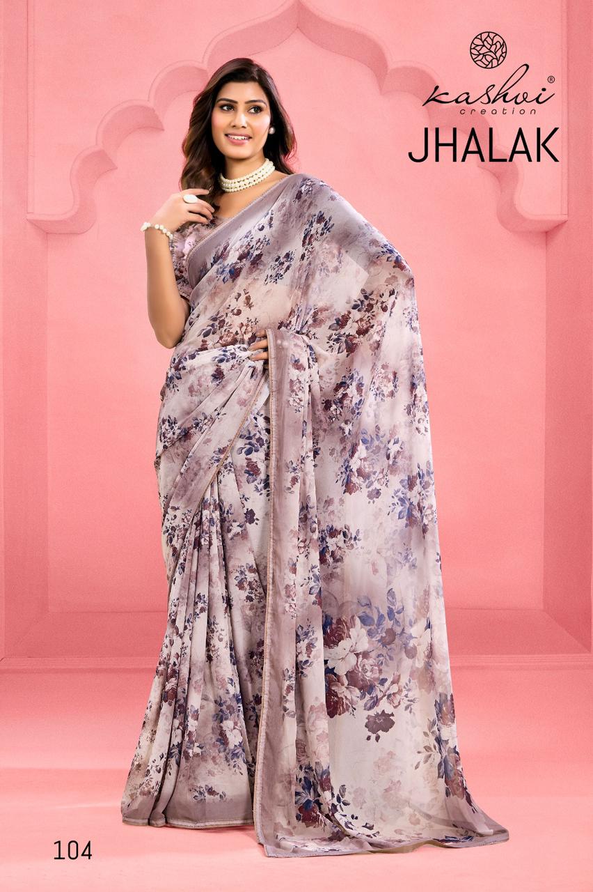Kashvi Creation Jhalak Weightless Digital Print Wholesale Fancy Sarees Catalog - Image 4