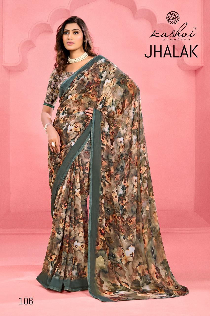 Kashvi Creation Jhalak Weightless Digital Print Wholesale Fancy Sarees Catalog - Image 5