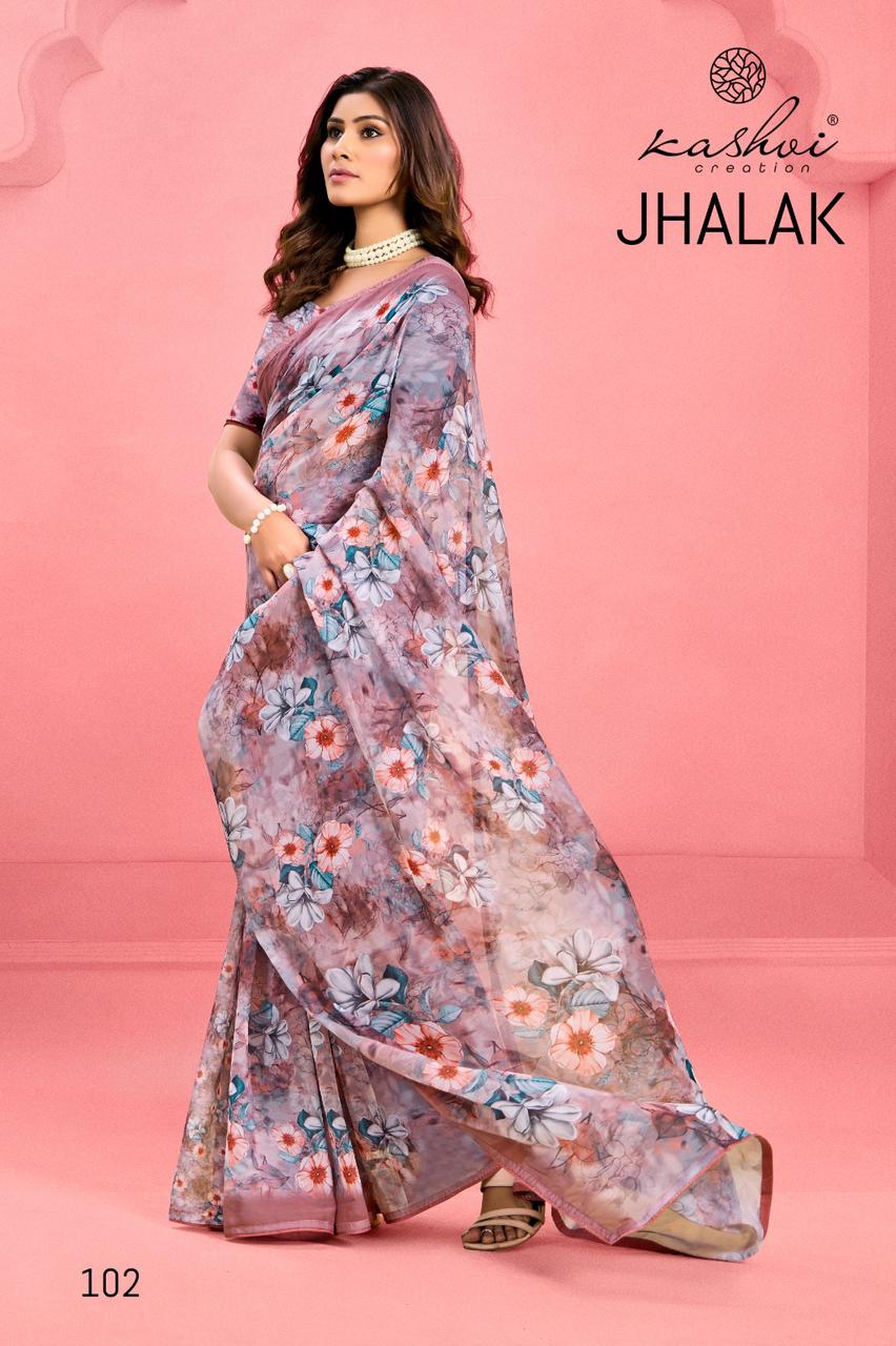 Kashvi Creation Jhalak Weightless Digital Print Wholesale Fancy Sarees Catalog - Image 6