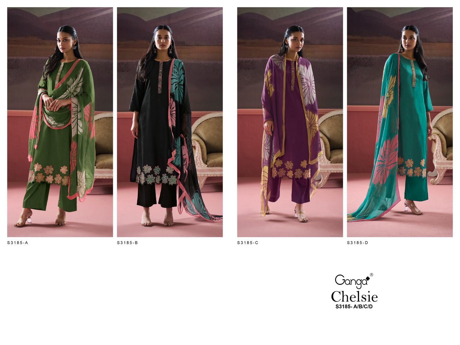 Ganga Chelsie 3185 Premium Cotton Satin Wholesale Designer Salwar Suit Catalog - Image 6