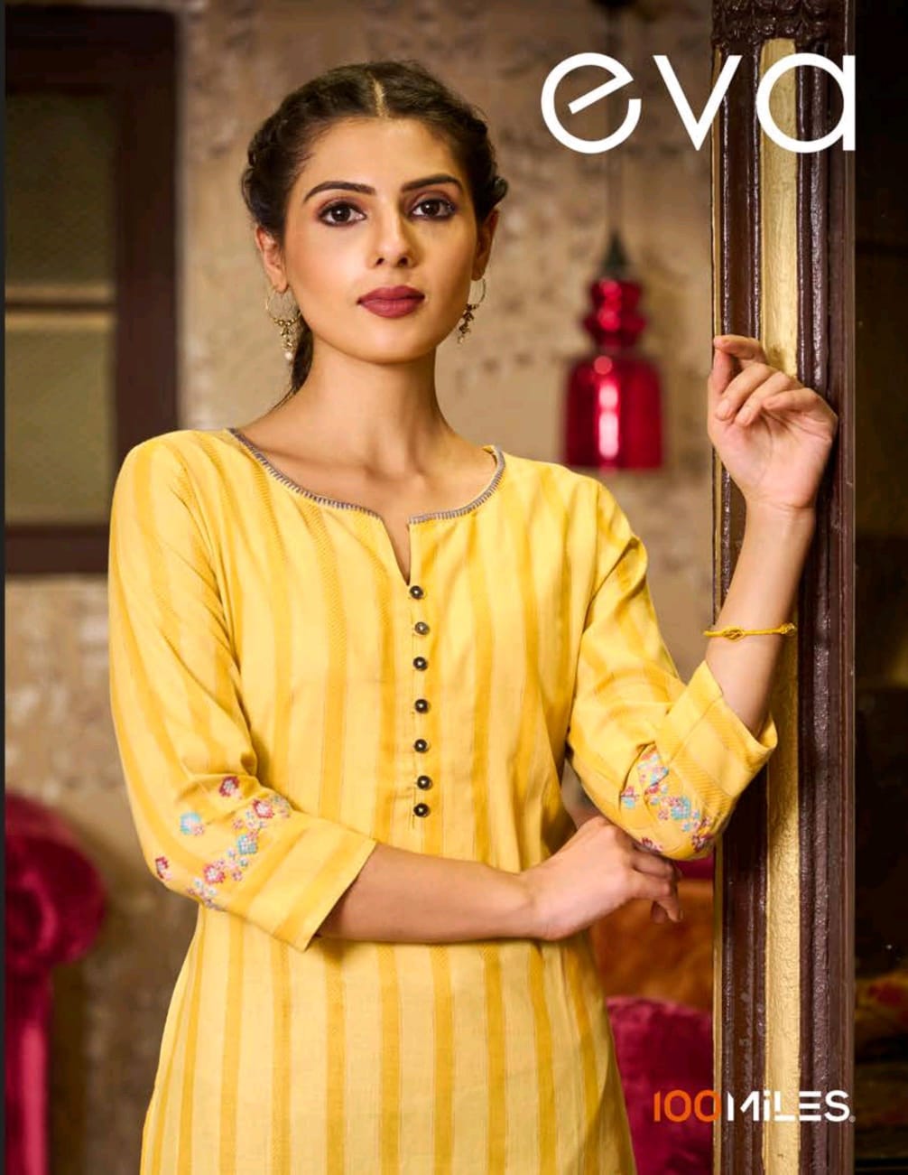 100Miles Eva Pure Cotton Wholesale Fancy Kurtis Catalog