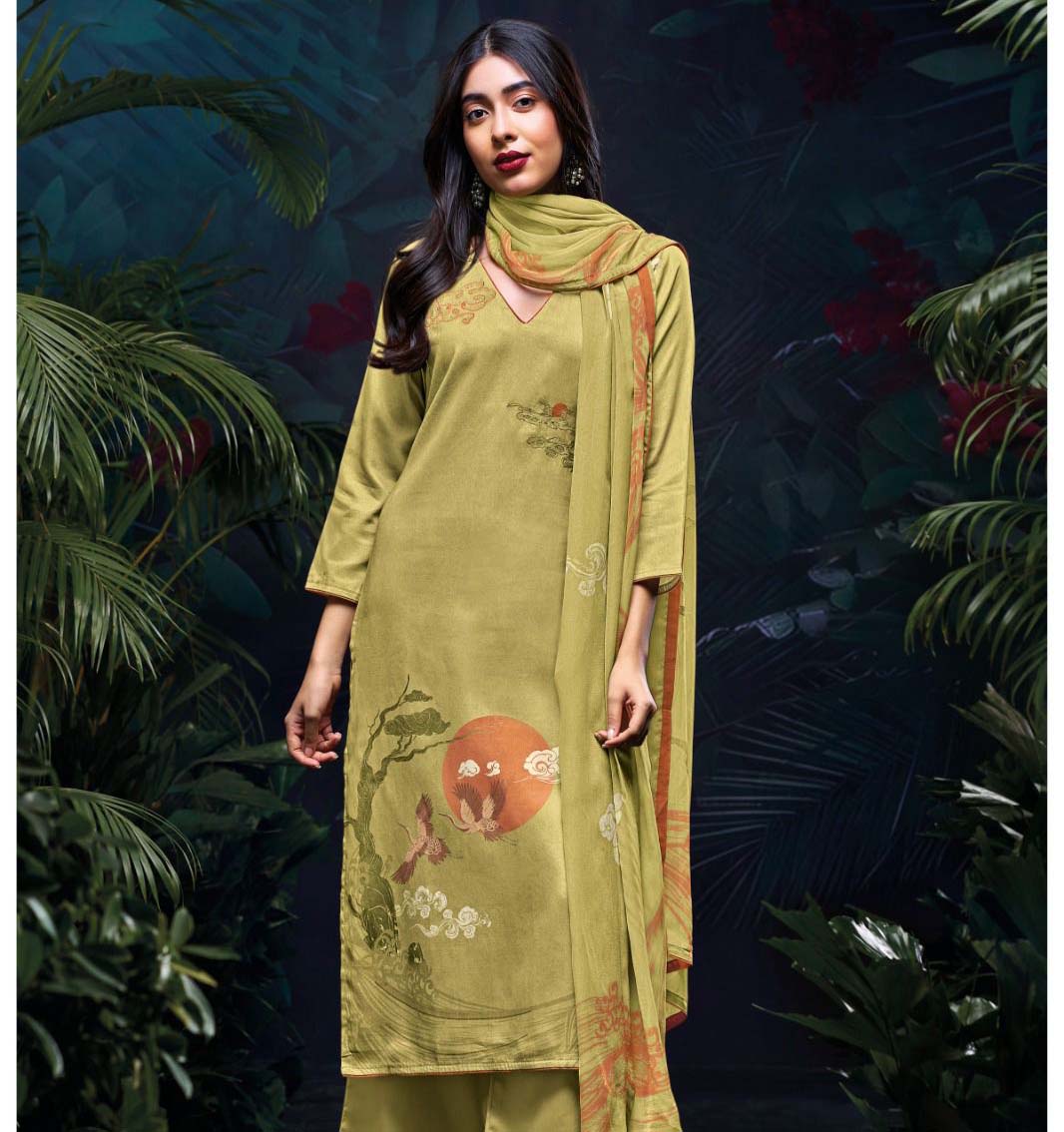 Ganga Mehal 3115 Premium Cotton Satin Printed Wholesale Fancy Salwar Suit Catalog