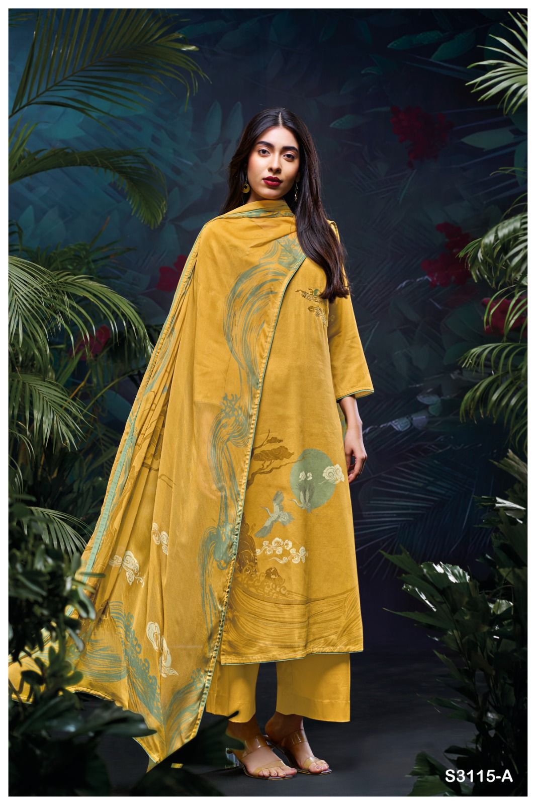 Ganga Mehal 3115 Premium Cotton Satin Printed Wholesale Fancy Salwar Suit Catalog - Image 4