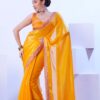 Laxminam OP-807 Blooming Satin Jimmy Choo Yellow Sarees