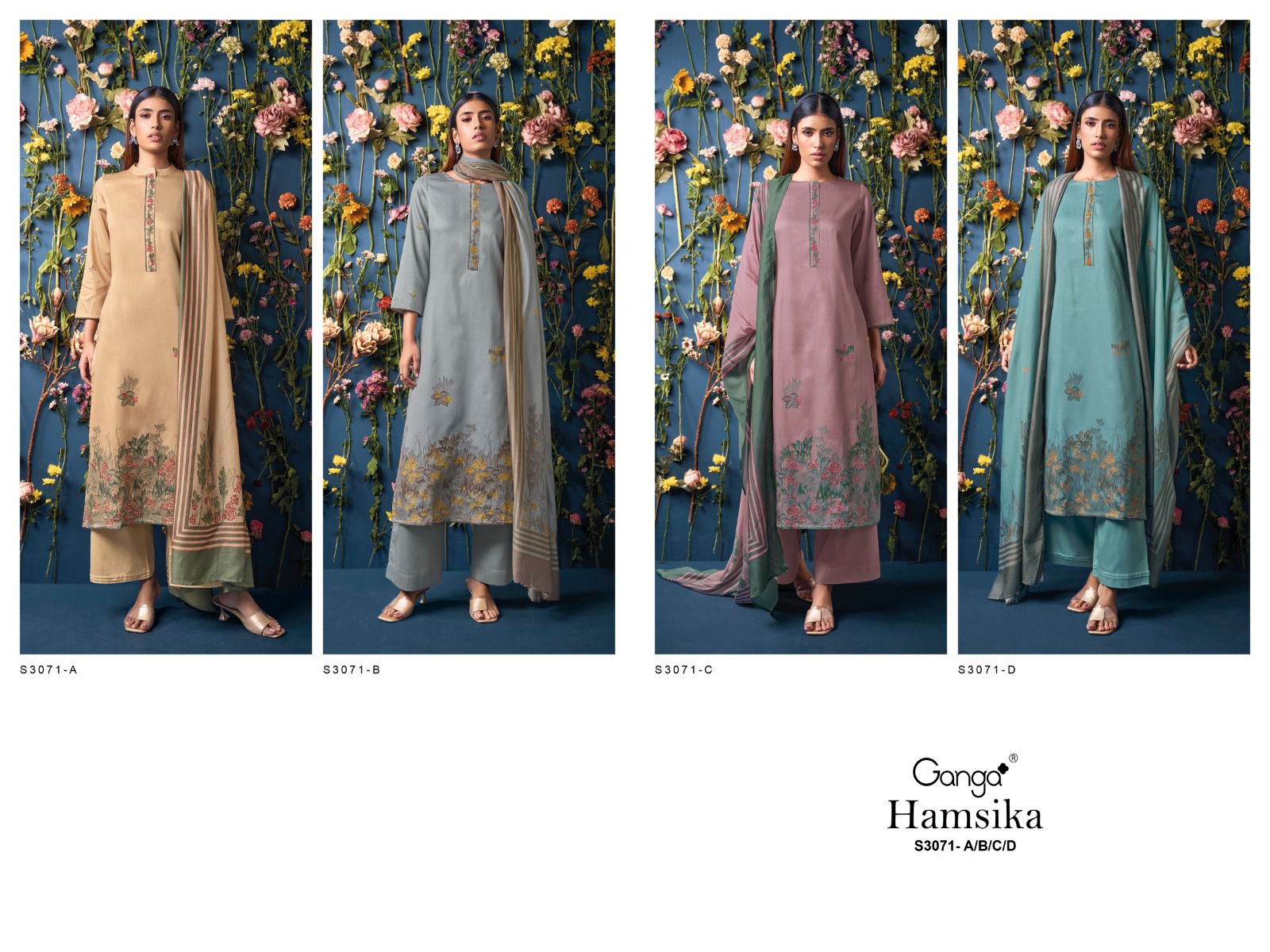 Ganga Hamsika 3071 Premium Cotton Satin Printed Wholesale Fancy Salwar Suit Catalog - Image 5