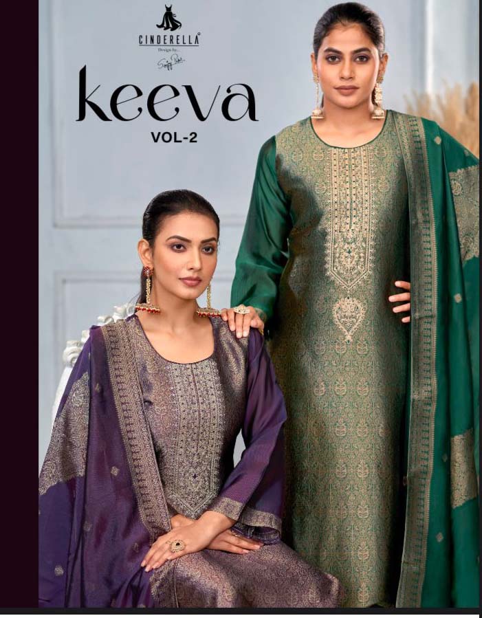 Cinderella Keeva Vol 2 Pure Banglory Silk Jacquard Wholesale Designer Salwar Suit Catalog