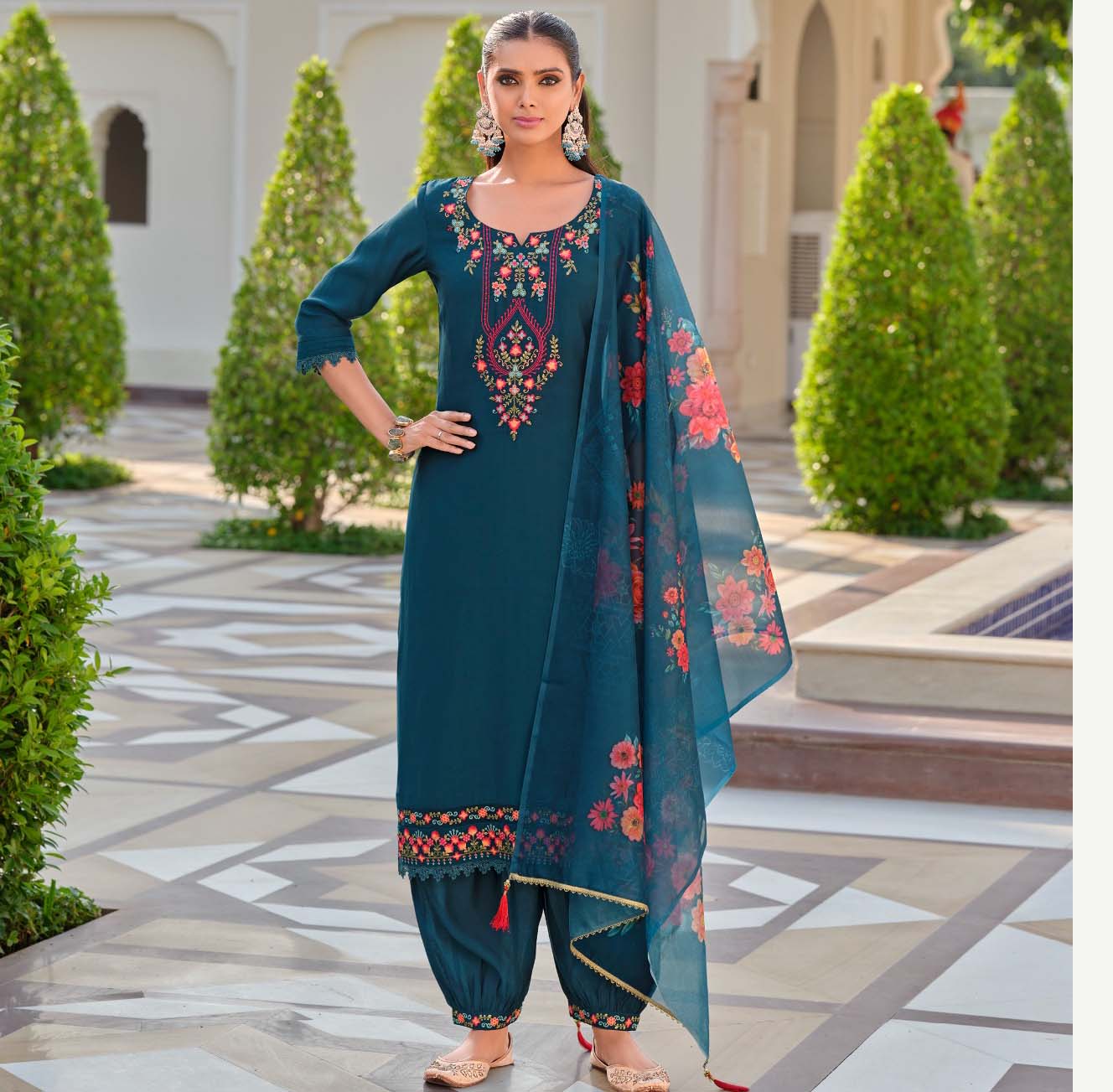 Rangoon Afghani 5 Silk Wholesale Readymade Salwar Suit Catalog