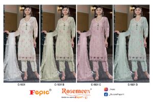 Fepic 1831 Organza Wholesale Pakistani Salwar Suit Catalog - Image 6