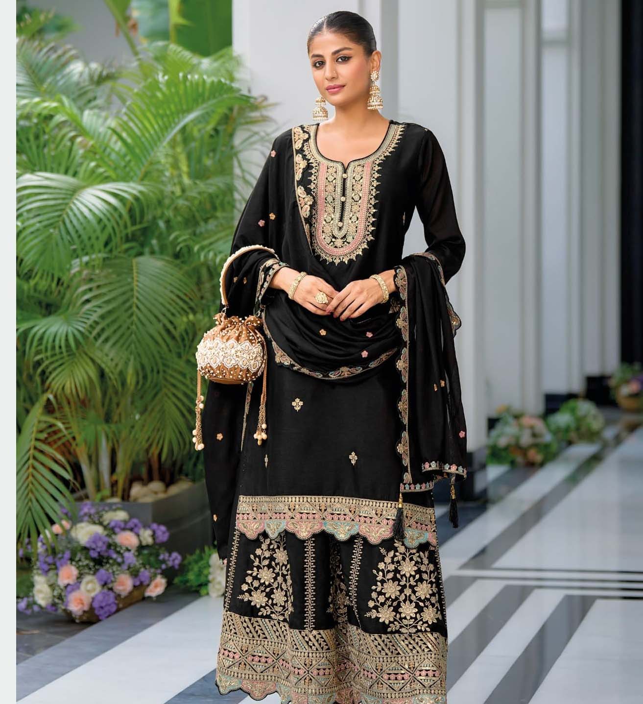 Eba Lifestyle Safroon Vol-4 Hevey Chinon Wholesale Readymade Salwar Suit Catalog