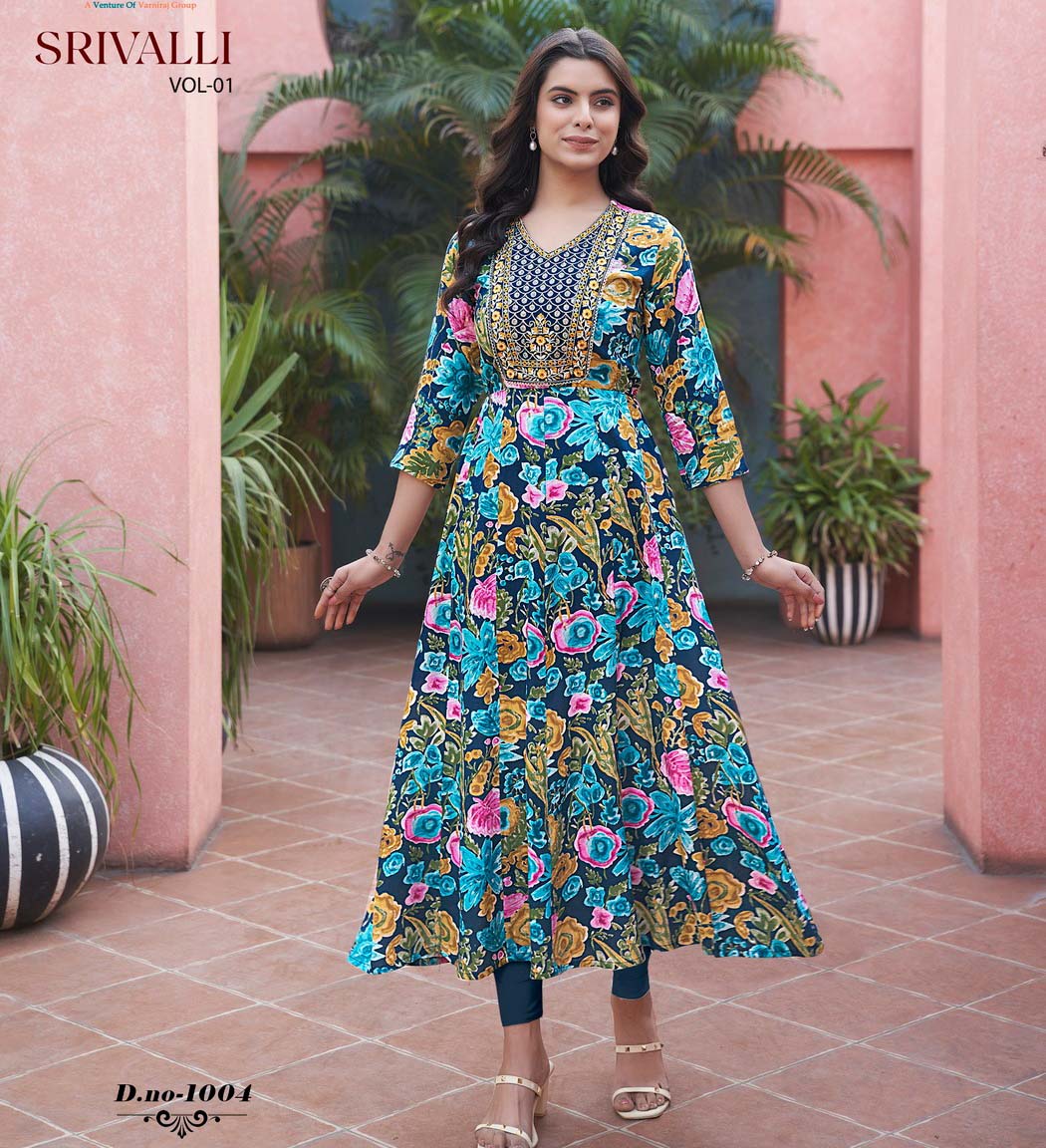 Passion Tree Srivalli Vol 1 Heavy Rayon Wholesale Fancy Anarkali Kurtis Catalog