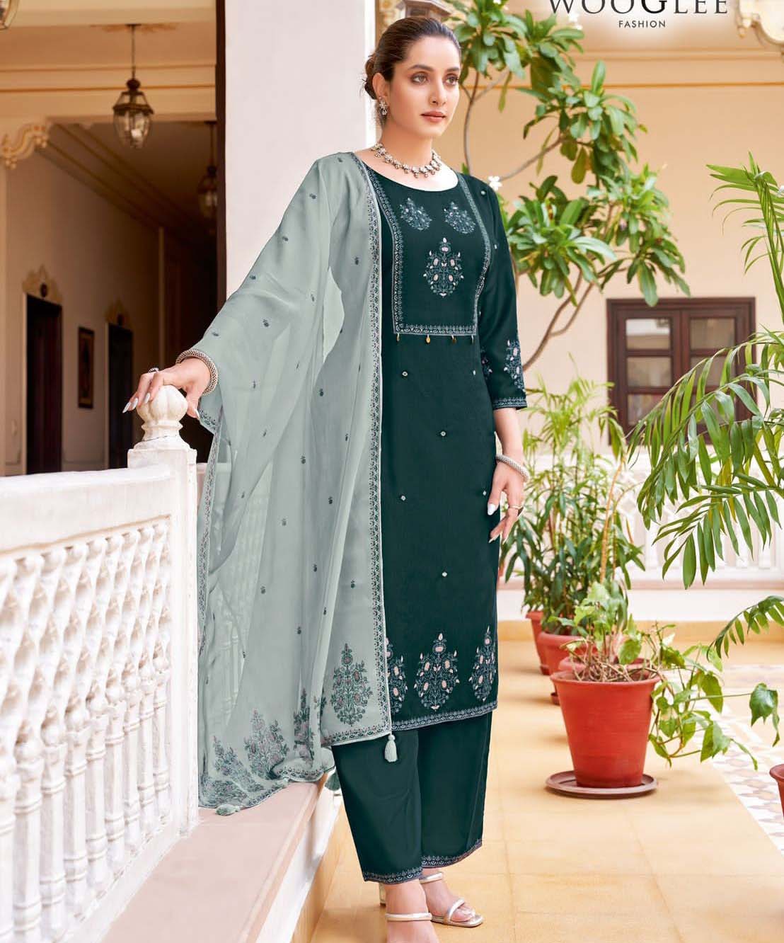 Wooglee Swaraj Viscose Weaving Wholesale Readymade Salwar Suit Catalog