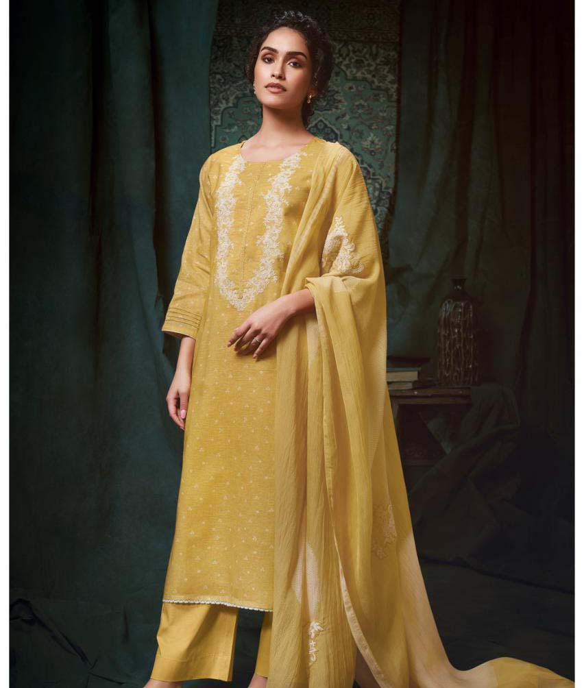 Ganga Dviti 2728 Premium Pure Linen Printed Wholesale Fancy Salwar Suit Catalog