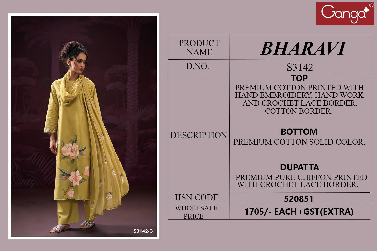 Ganga Bharavi 3142 Premium Cotton Printed Wholesale Fancy Salwar Suit Catalog - Image 5