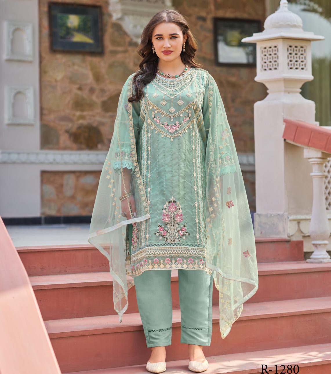 Shree Fabs Dn 1280 Organza Wholesale Readymade Salwar Suit Catalog