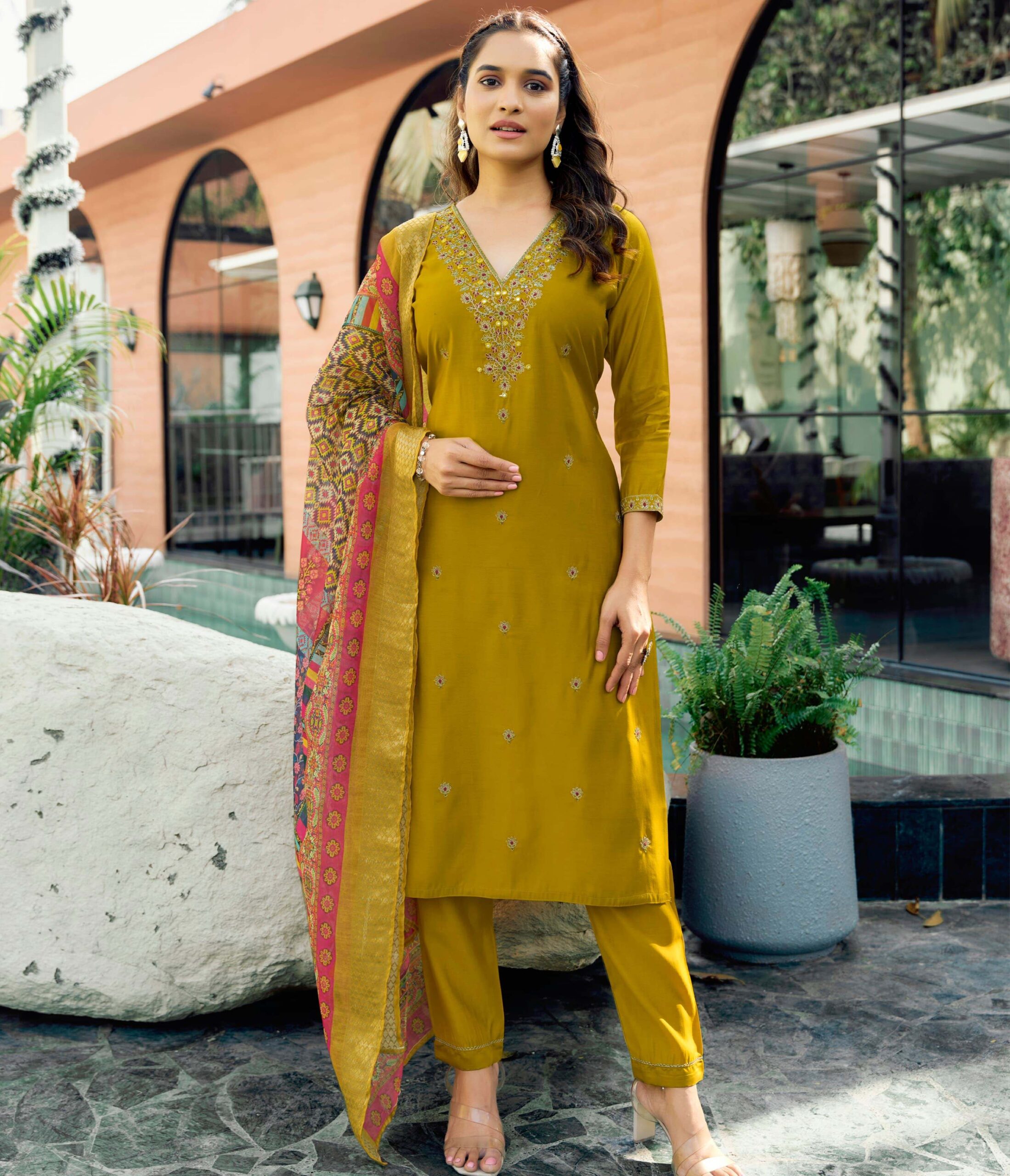 Ossm Rangat Pure Viscos Roman Silk Wholesale Readymade Salwar Suit Catalog