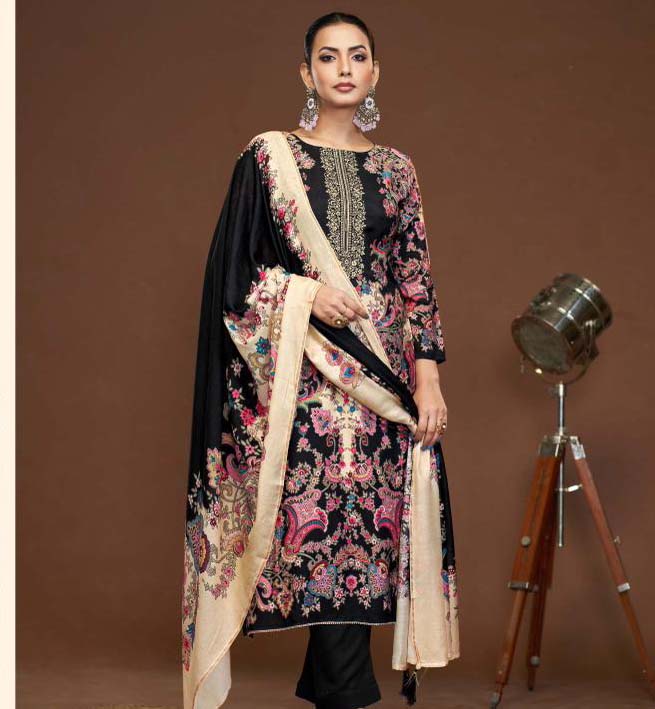 Karva Desiner Bahaar Pure Viscose Maslin Digital Print Wholesale Fancy Salwar Suit Catalog