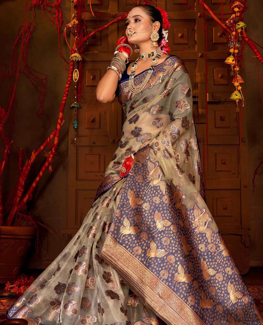 Saroj Saree Madhvanti Jharkan Soft Organja Wholesale Fancy Sarees Catalog