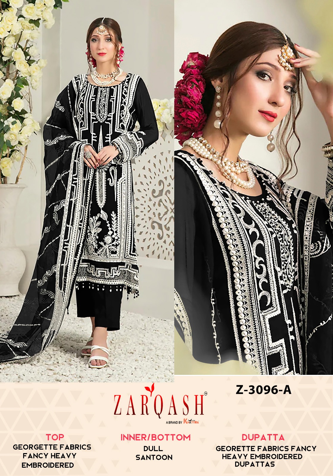 Zarqash Z 3096 Georgette Wholesale Pakistani Salwar Suit Catalog - Image 4