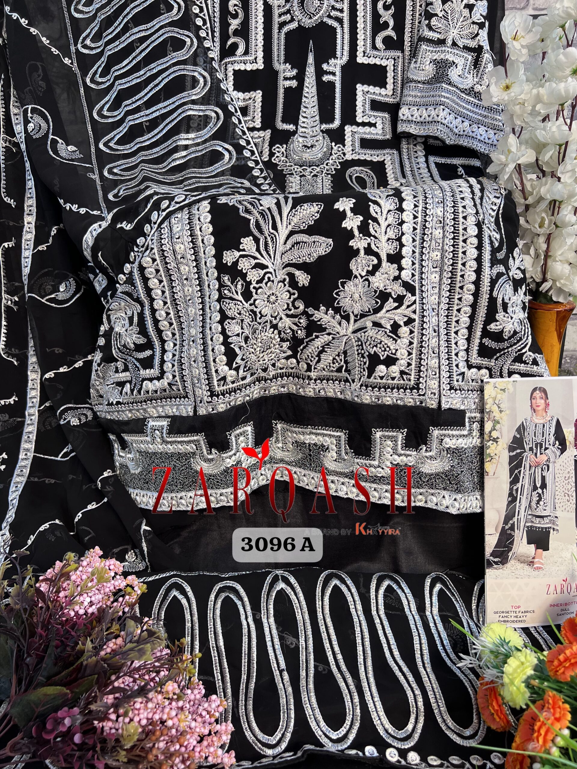 Zarqash Z 3096 Georgette Wholesale Pakistani Salwar Suit Catalog - Image 7