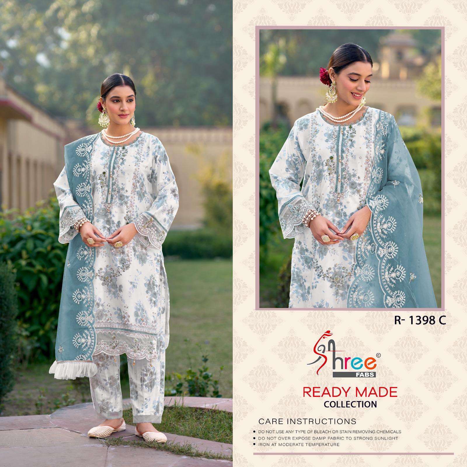 Shree Fabs R 1398 Organza Wholesale Pakistani Readymade Salwar Suit Catalog - Image 4