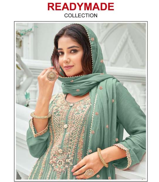 Khas D Num _4406 Chinin Chiffon Wholesale Readymade Salwar Suit Catalog