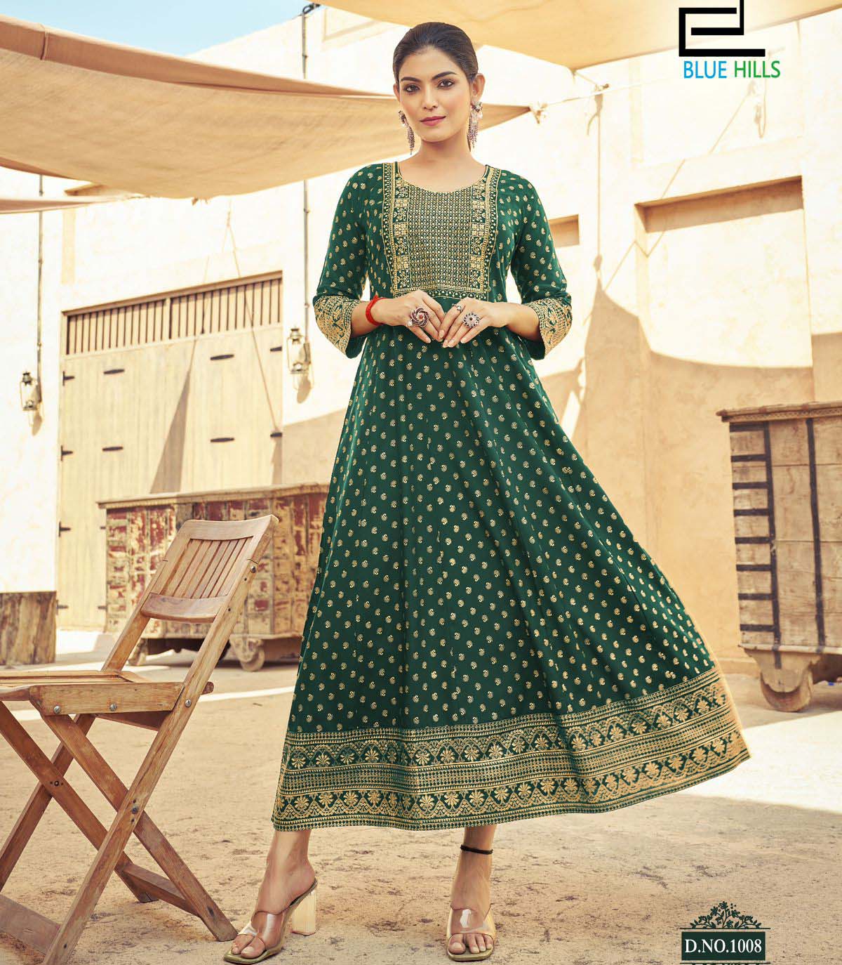 Blue Hills Urvashi Rayon 14 Wholesale Anarkali Gown Catalog