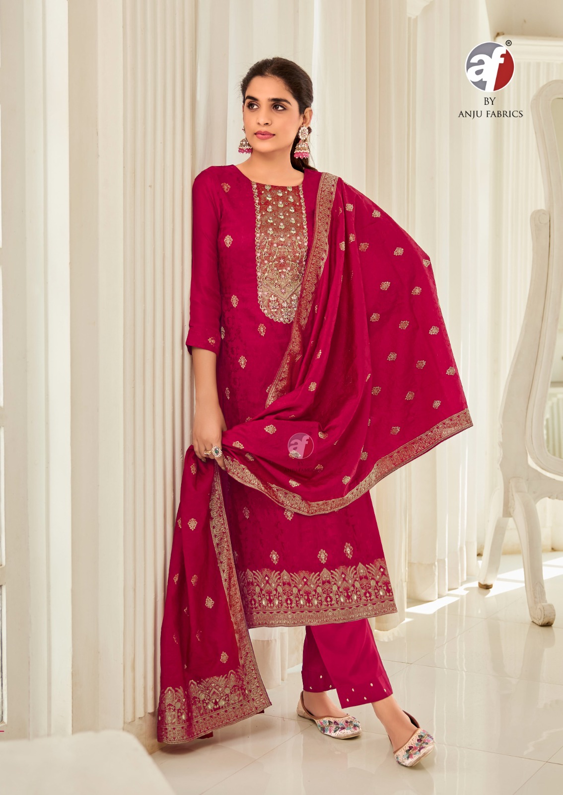 Anju Fabric Silk Affair Vol 5 Pure Dola Silk Wholesale Designer Readymade Salwar Suit Catalog — Wholesale Readymade Suit, Anju fabric wholesale from Surat - Gallery Image 2