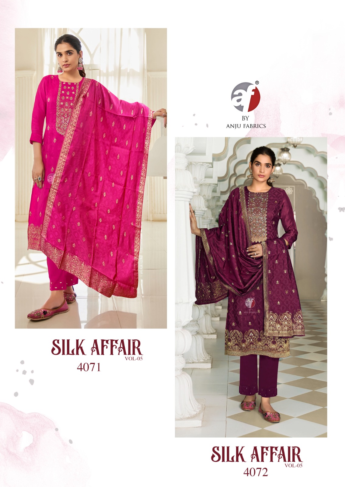 Anju Fabric Silk Affair Vol 5 Pure Dola Silk Wholesale Designer Readymade Salwar Suit Catalog — Wholesale Readymade Suit, Anju fabric wholesale from Surat — view 7