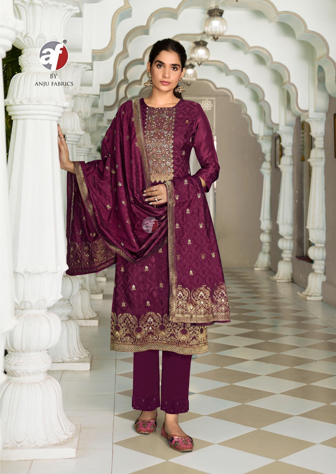 Anju Fabric Silk Affair Vol 5 Pure Dola Silk Wholesale Designer Readymade Salwar Suit Catalog — Wholesale Readymade Suit, Anju fabric wholesale from Surat - Gallery Image 4
