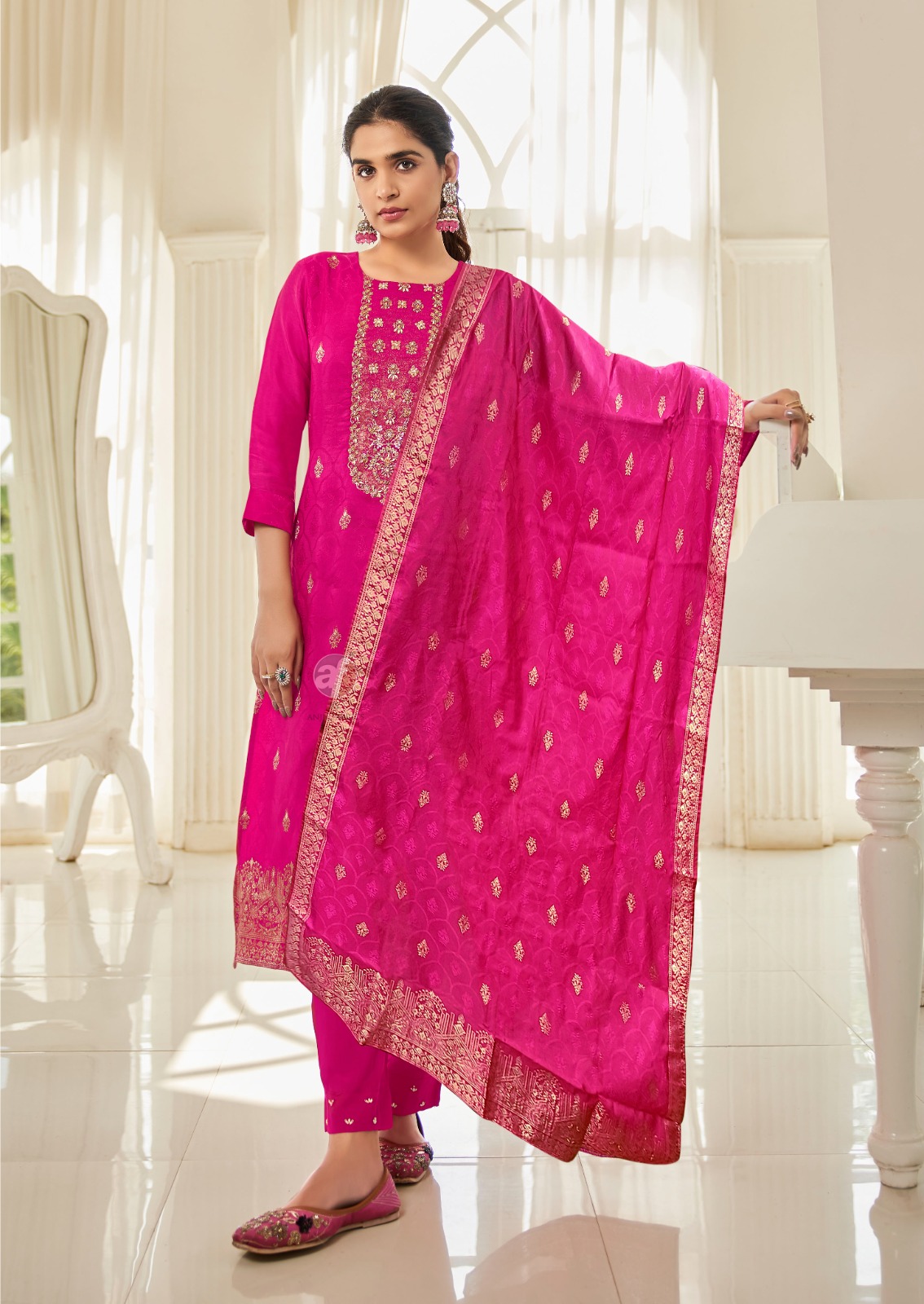 Anju Fabric Silk Affair Vol 5 Pure Dola Silk Wholesale Designer Readymade Salwar Suit Catalog — Wholesale Readymade Suit, Anju fabric wholesale from Surat - Gallery Image 5