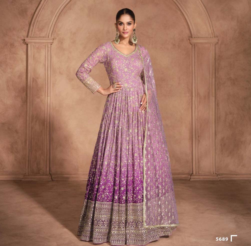 Sayuri Designer Aditi Real Gerogette Wholesale Designer Gown With Dupatta Catalog