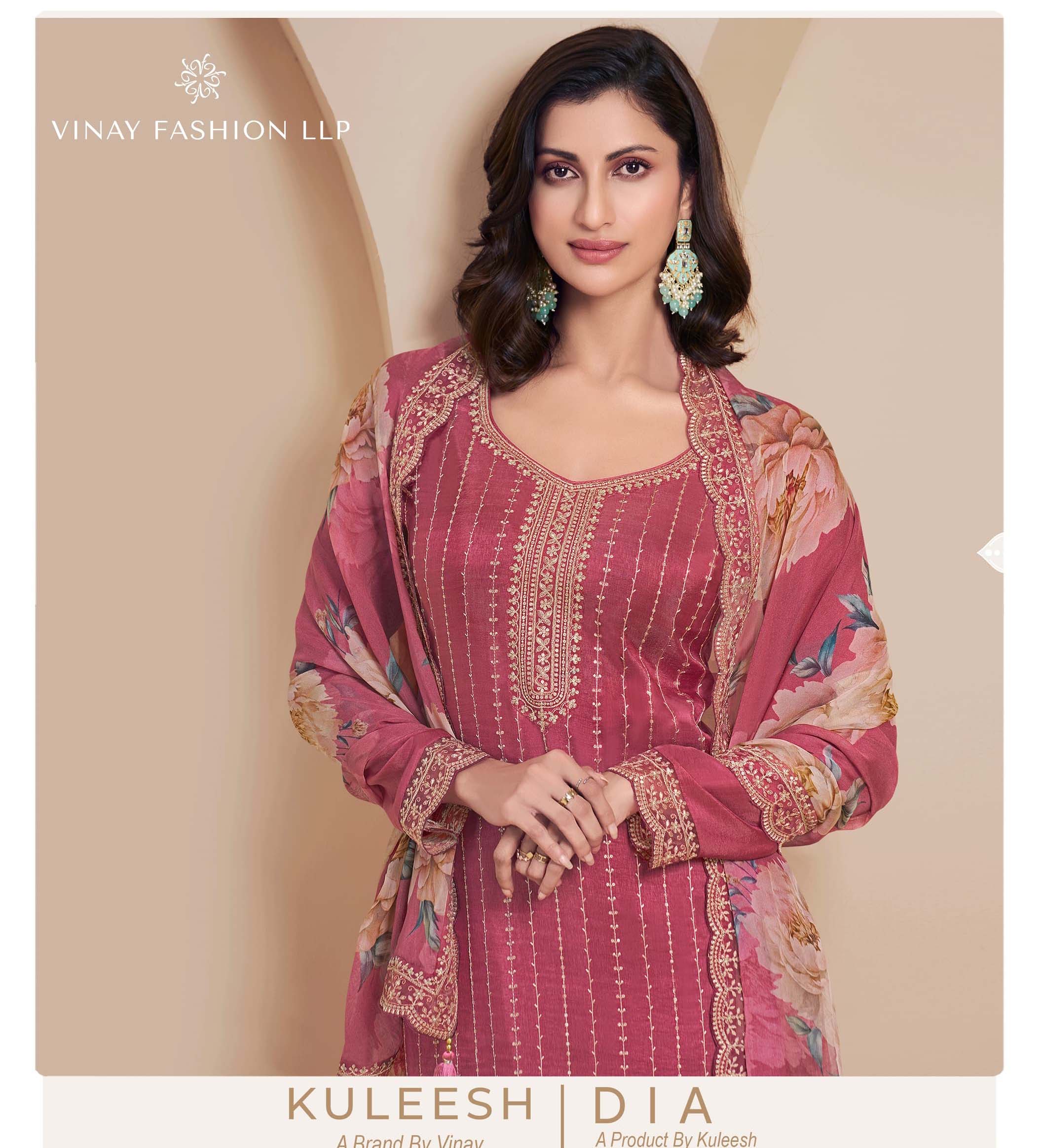 Vinay Fashion Dia Moonga Silk Wholesale Designer Salwar Suit Catalog