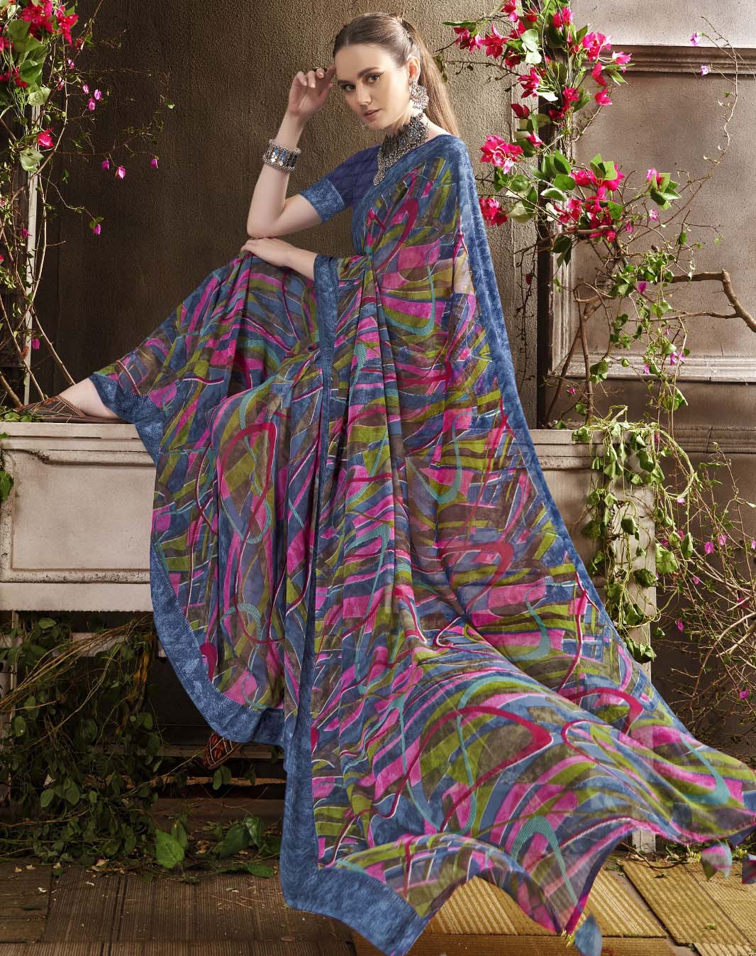 Vallabhi Lite Nityansha-07 Georgette Wholesale Fancy Sarees Catalog
