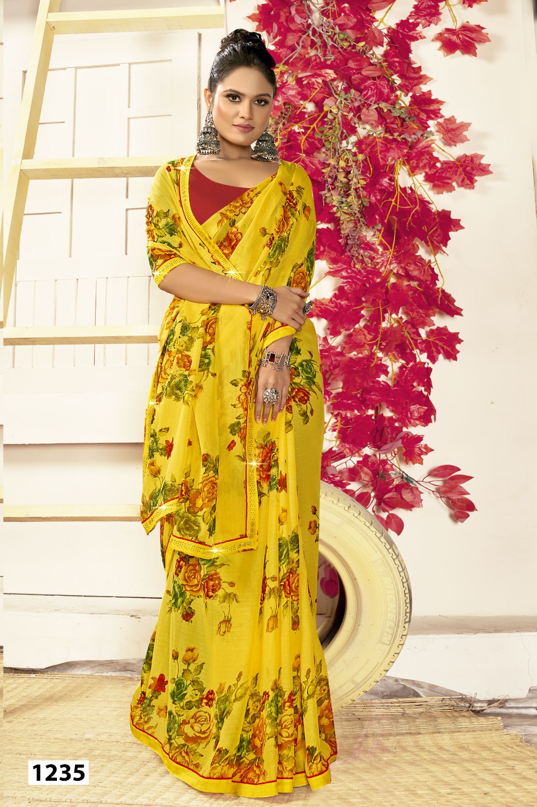 Vallabhi Lite Express-02 Georgette Wholesale Fancy Sarees Catalog - Image 3