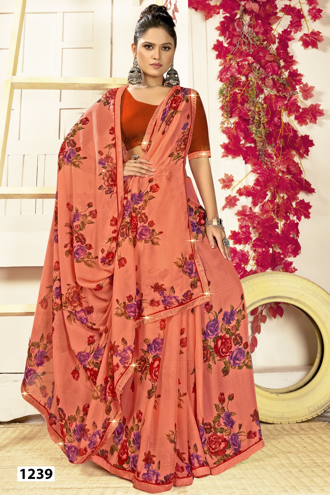 Vallabhi Lite Express-02 Georgette Wholesale Fancy Sarees Catalog - Image 6